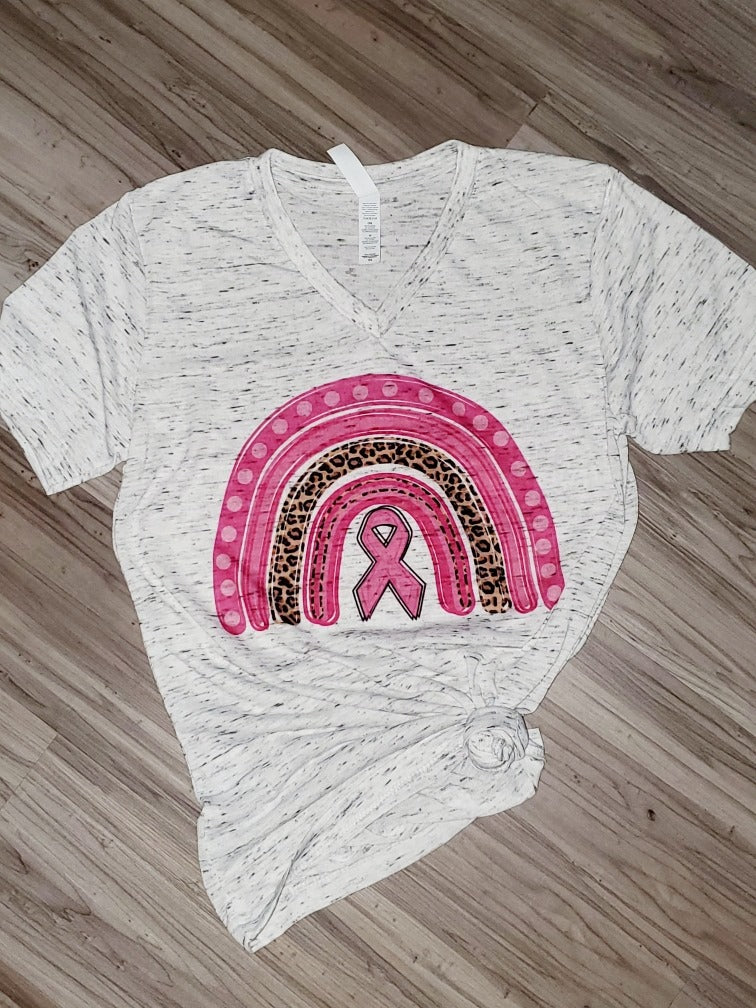 Youth Breast Cancer Rainbow Tee