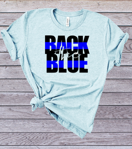 Back The Blue Block Letters Tee