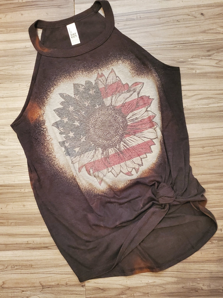 Vintage Patriotic Sunflower Tank